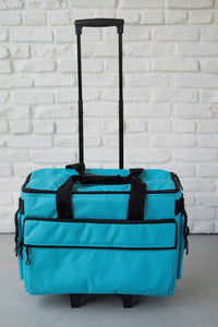 19" Wheeled Sewing Machine Carrier, TB19 - Aqua